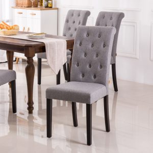 HARBOR Modern Minimalist Solid Wood Fabric Dining Chair