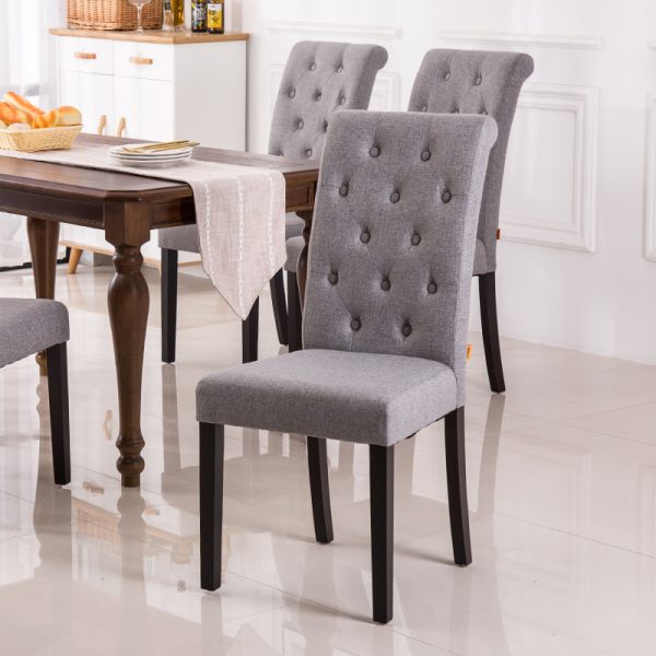 HARBOR Modern Minimalist Solid Wood Fabric Dining Chair