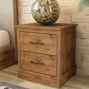HARBOR Modern Bedroom Double Drawer Nightstand