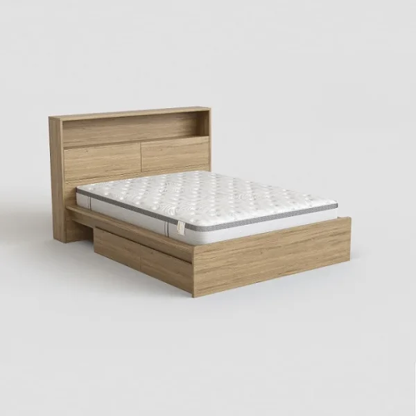 HARBOR Grey Oak Super King Bed with Under-Bed Storage