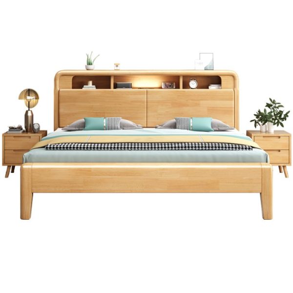 HARBOR Scandinavian Solid Wood Bed with Storage