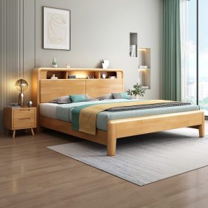HARBOR Scandinavian Solid Wood Bed with Storage - Image 3