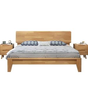 HARBOR Scandinavian Minimalist Rubberwood Solid Bed