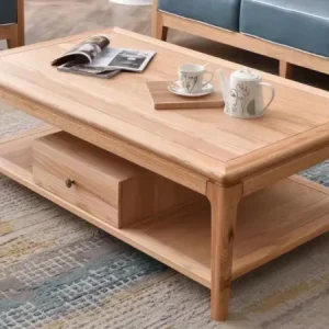 HARBOR Modern Scandinavian Red Oak Solid Wood Coffee Table